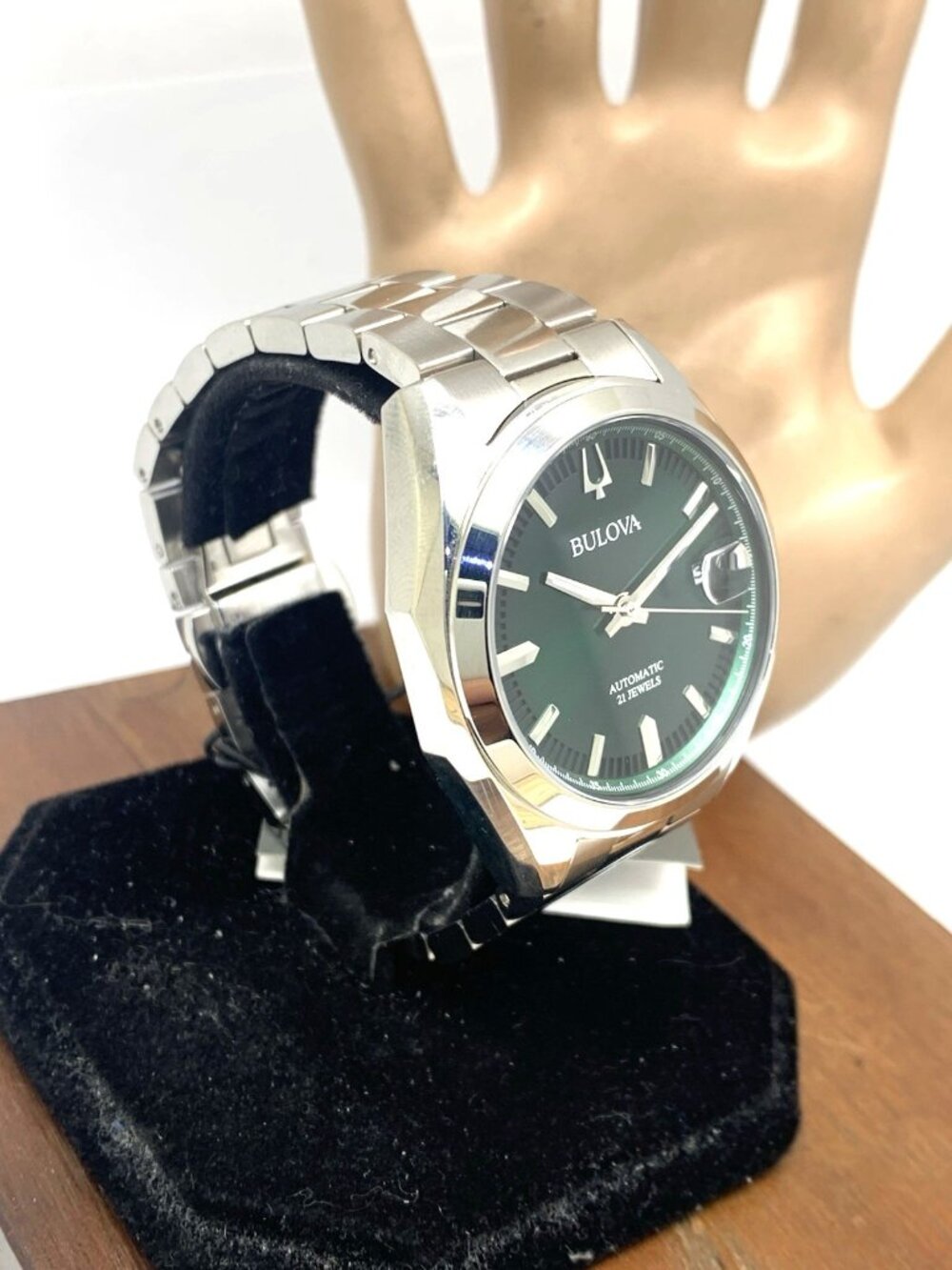 Bulova Men's Watch 96B429 Surveyor Automatic Green Dial Stainless Steel 39mm - Picture 14 of 14